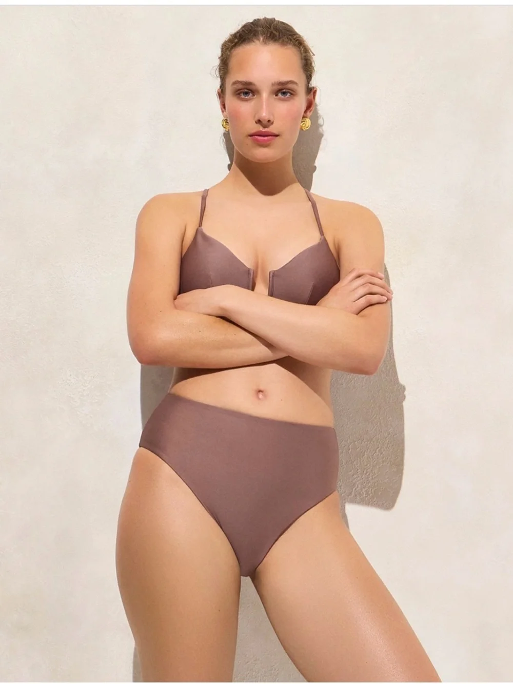 J.Crew | Hallie bikini bottom in Classic Sculpt | Smoky Willow Wood | NWT size M - Picture 1 of 7